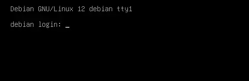 Terminal de login do Debian