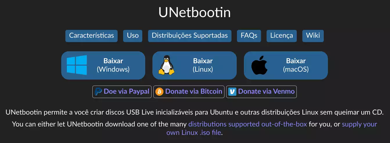 Site de download do UNetbootin